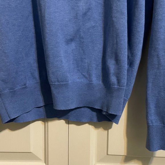 Brooks Brothers Blue Heather Quarter-Zip Medium Sweater - Picture 3 of 12